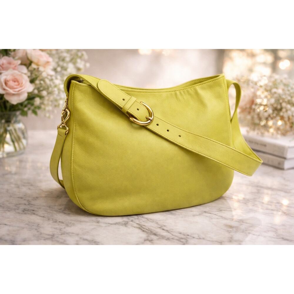 Coach Lime Green Leather Crossbody Shoulder Bag